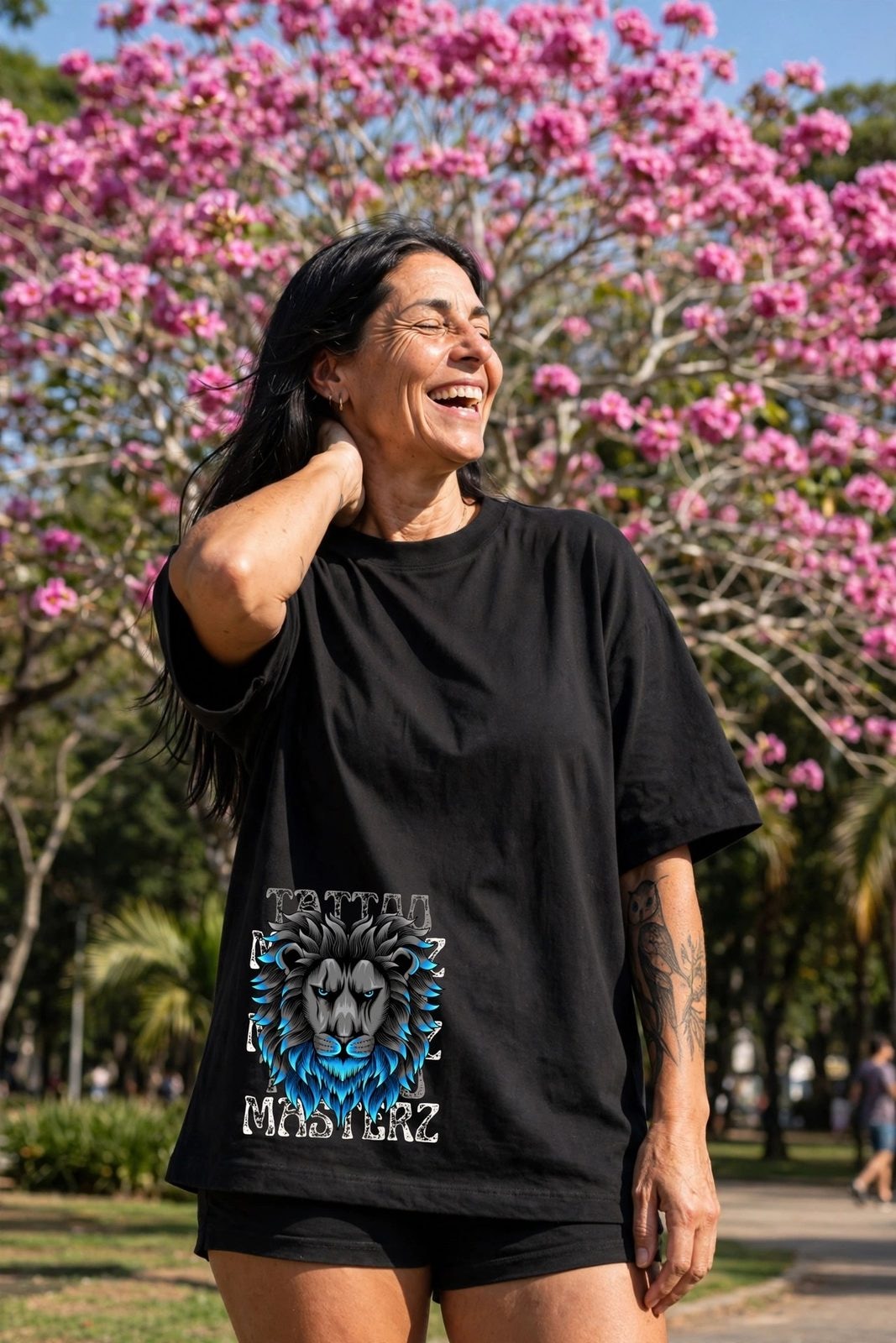 Camiseta Oversized Heavy LionZ — Preta, vista 1