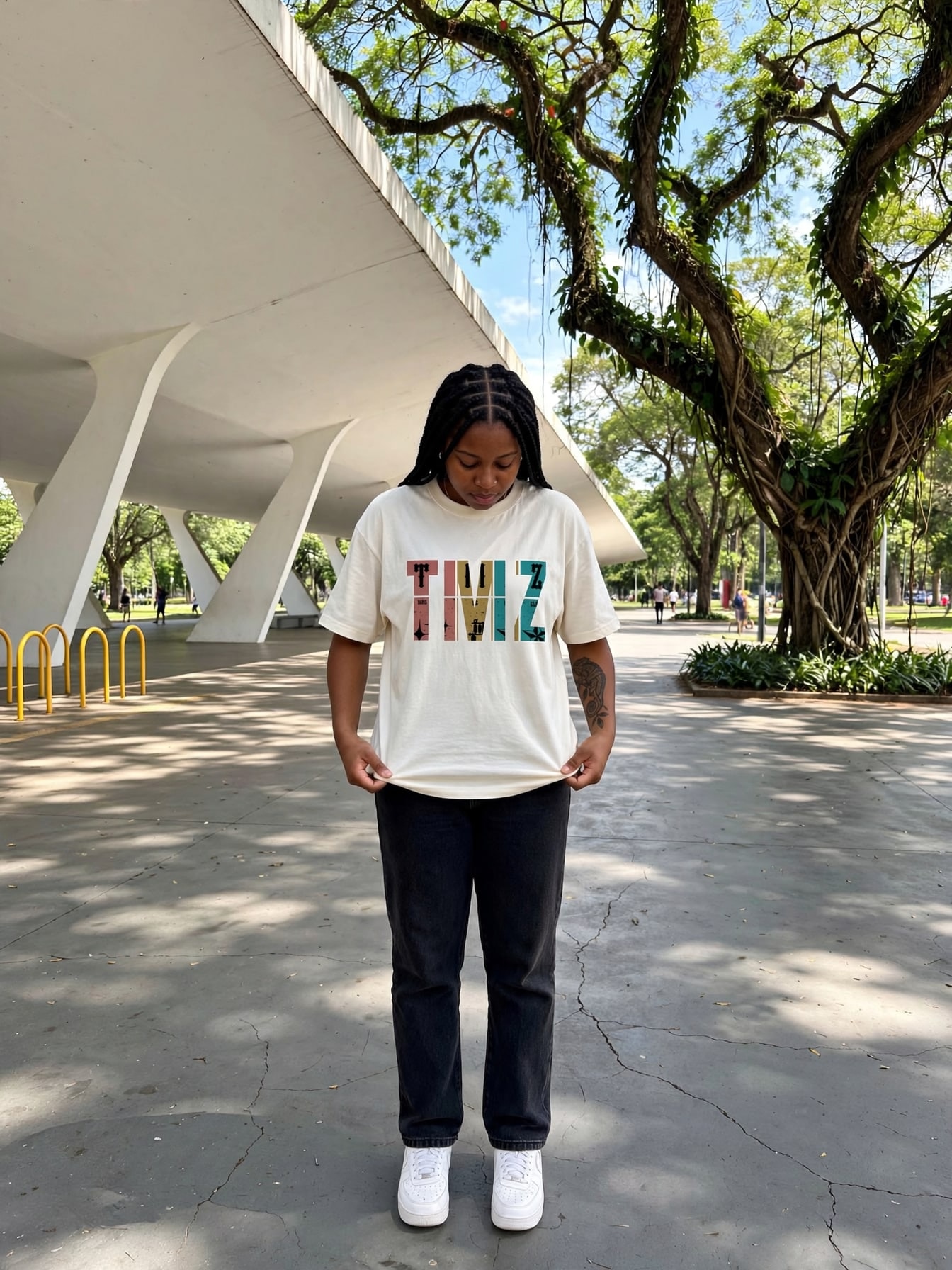 Camiseta Oversized Cotton RastaZ 2.0 — Off-White, vista 3