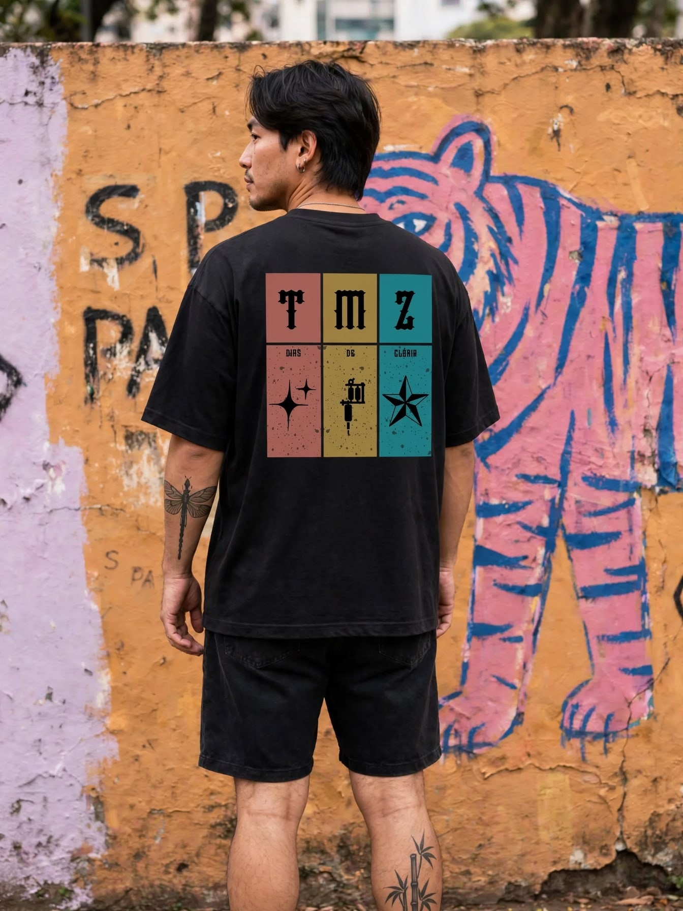 Camiseta Oversized Cotton RastaZ 2.0 — Preta, vista 2