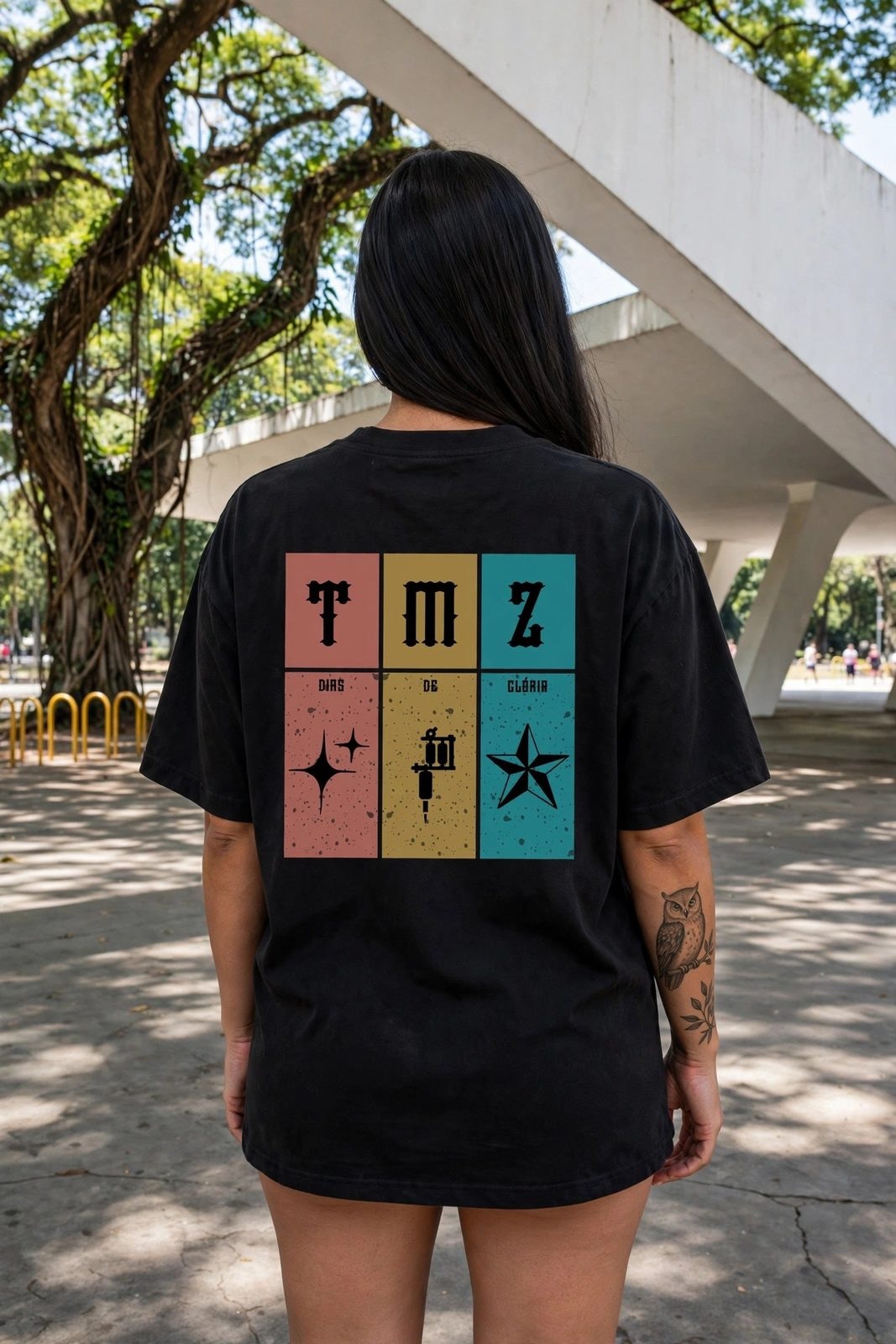 Camiseta Oversized RastaZ 2.0 — Preta, vista 2