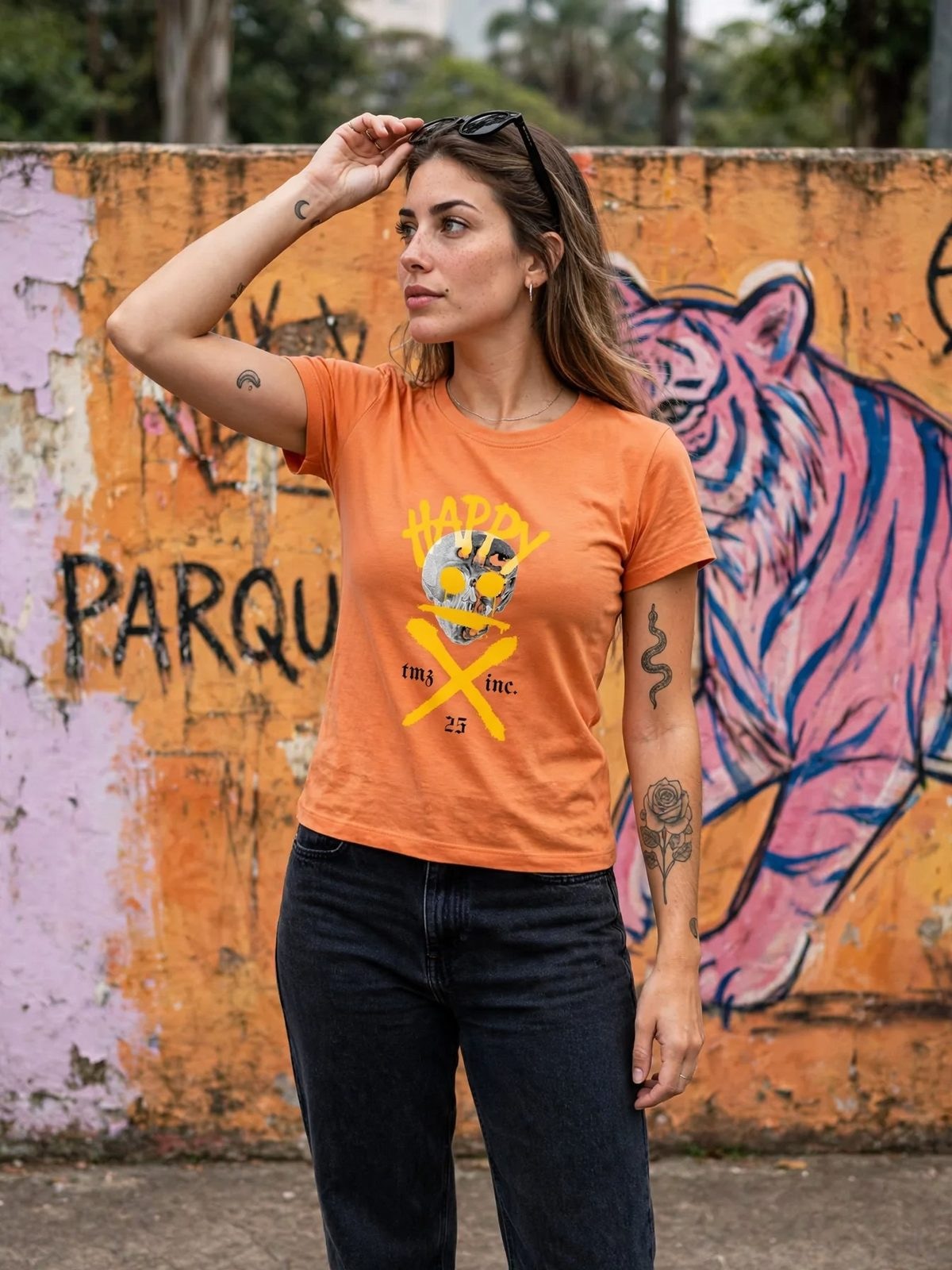 Baby Look SmileZ — Laranja, vista 7