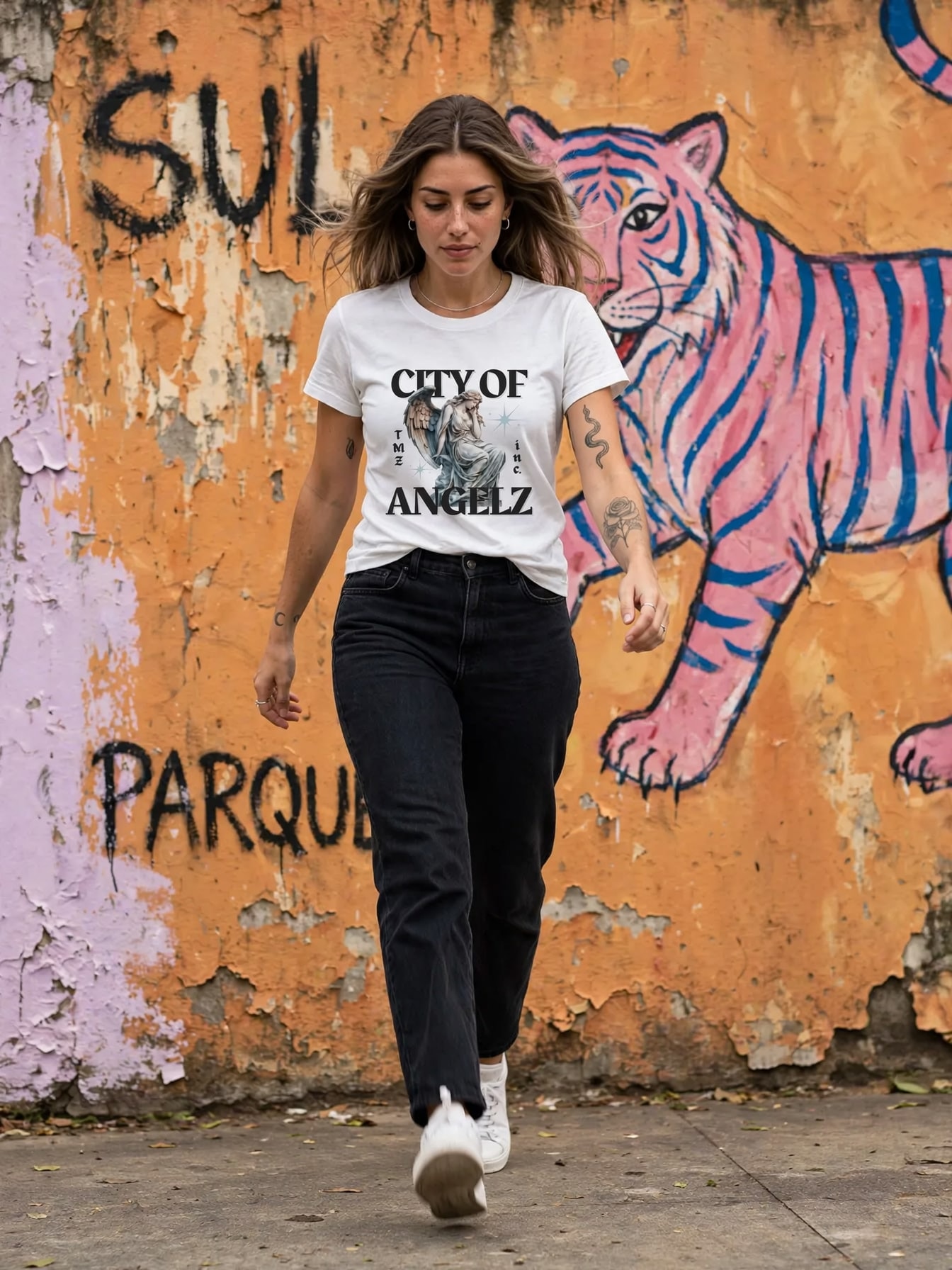 Baby Look City of AngelZ — Branca, vista 3