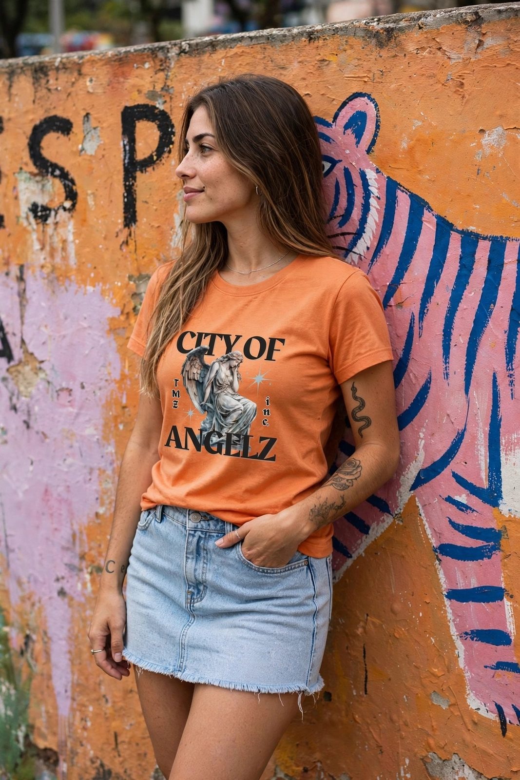 Baby Look City of AngelZ — Laranja, vista 7