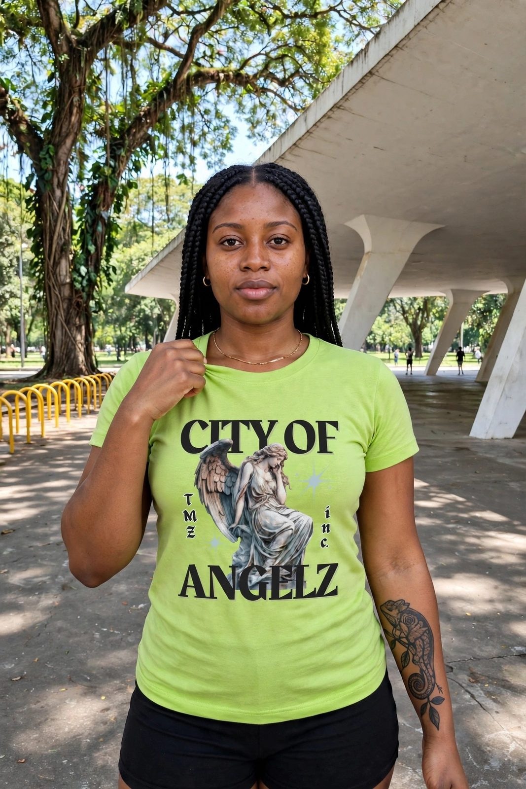Baby Look City of AngelZ — Verde Limão, vista 9