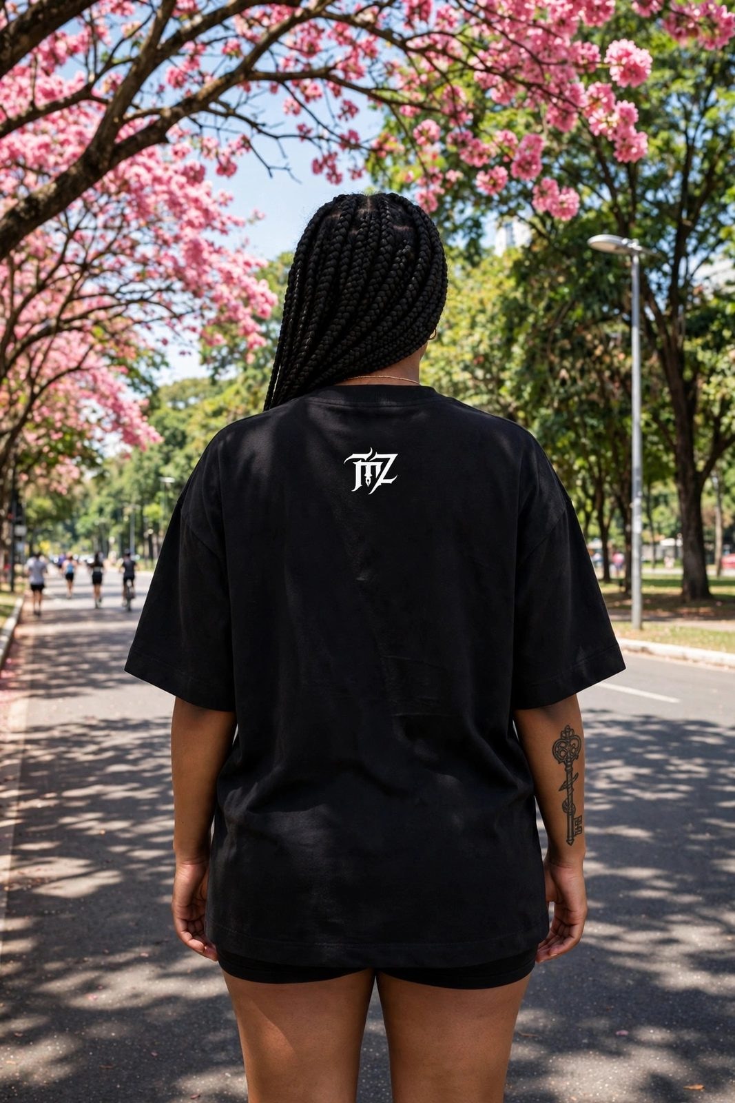 Camiseta Oversized Heavy City of AngelZ — Preta, vista 2