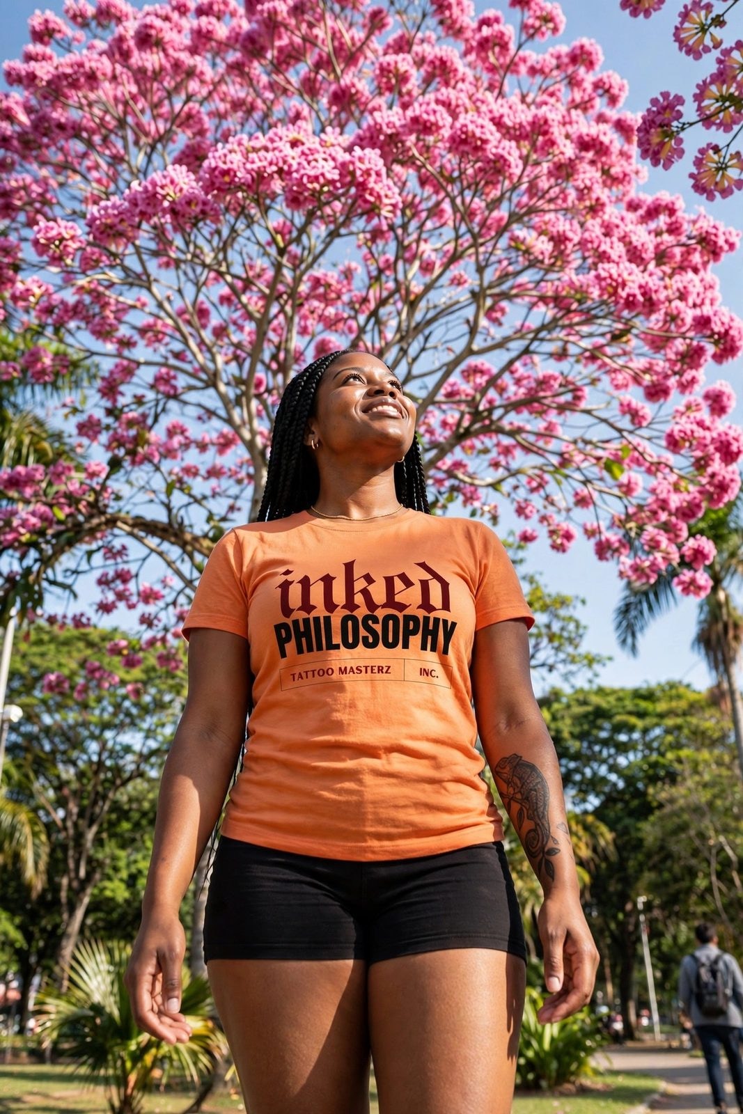 Baby Look Inked Philosophy — Laranja, vista 8