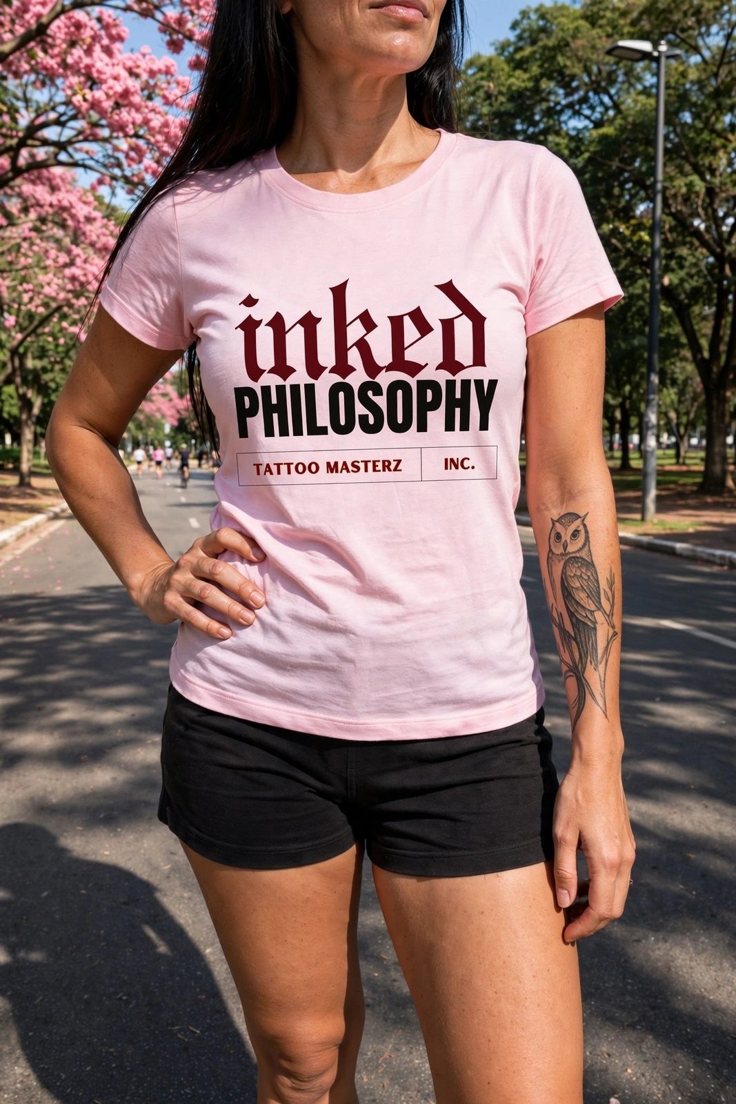 Baby Look Inked Philosophy — Rosa Bebê, vista 6