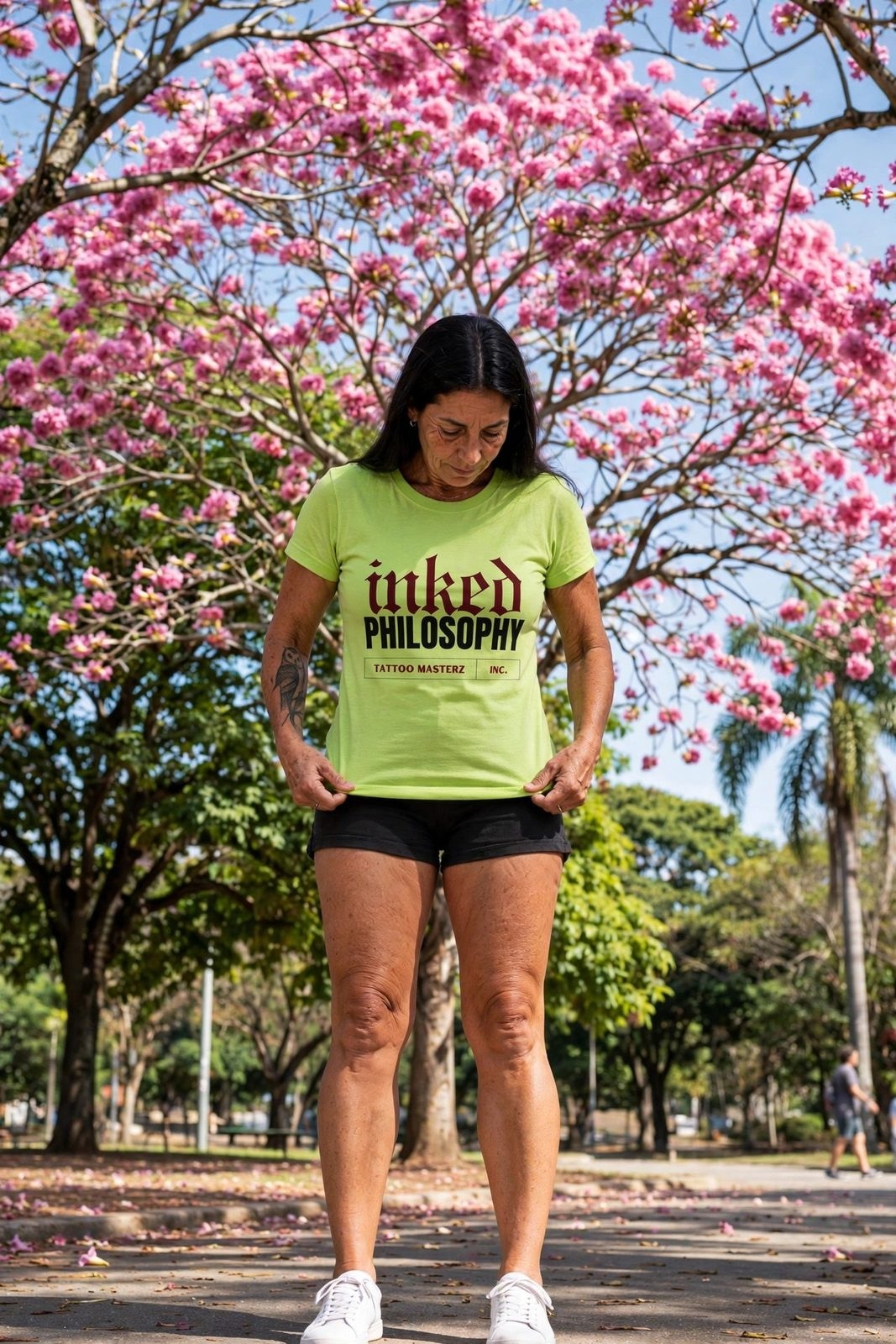 Baby Look Inked Philosophy — Verde Limão, vista 10