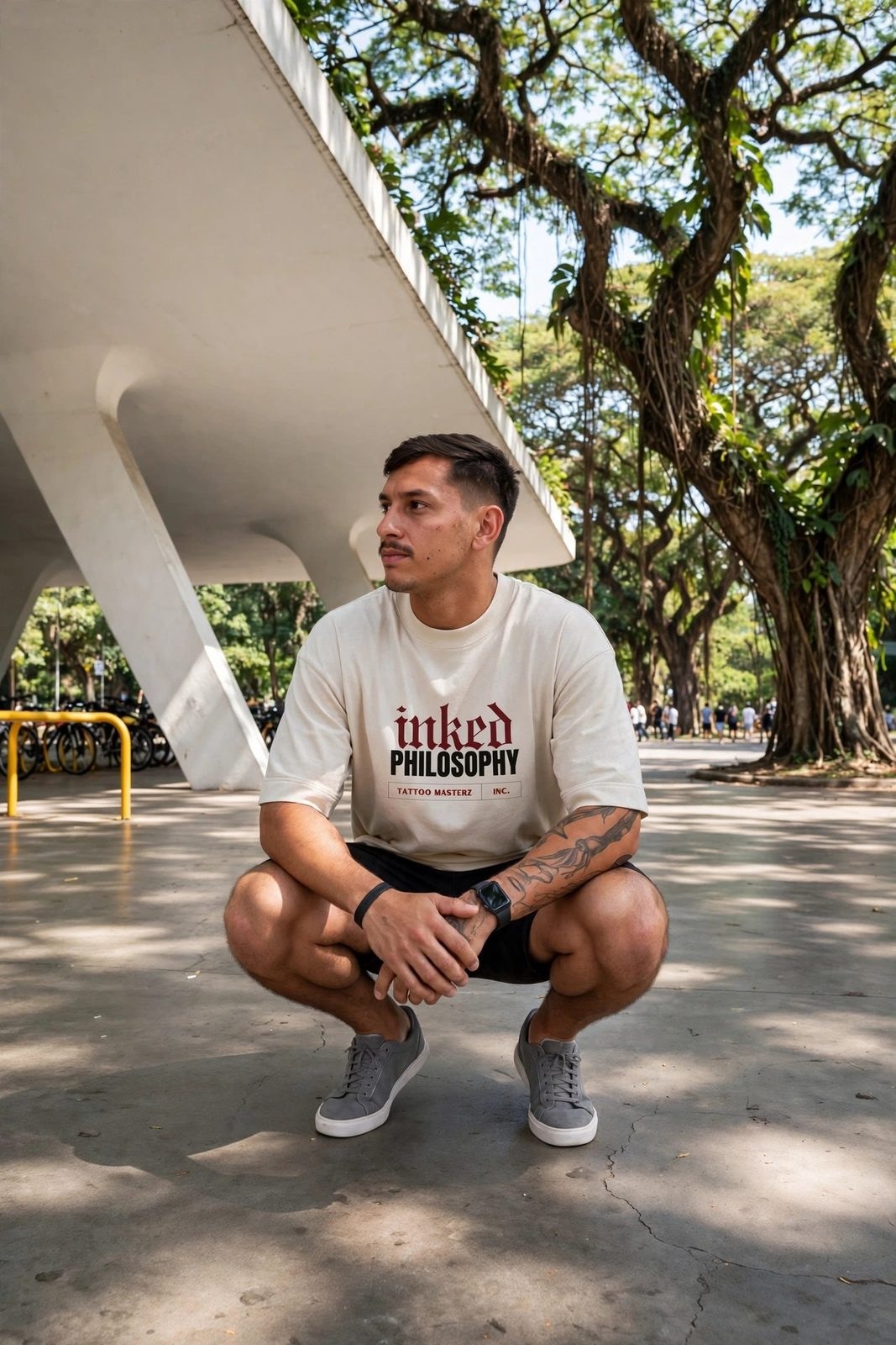 Camiseta Oversized Heavy Inked Philosophy — Off-White, vista 3