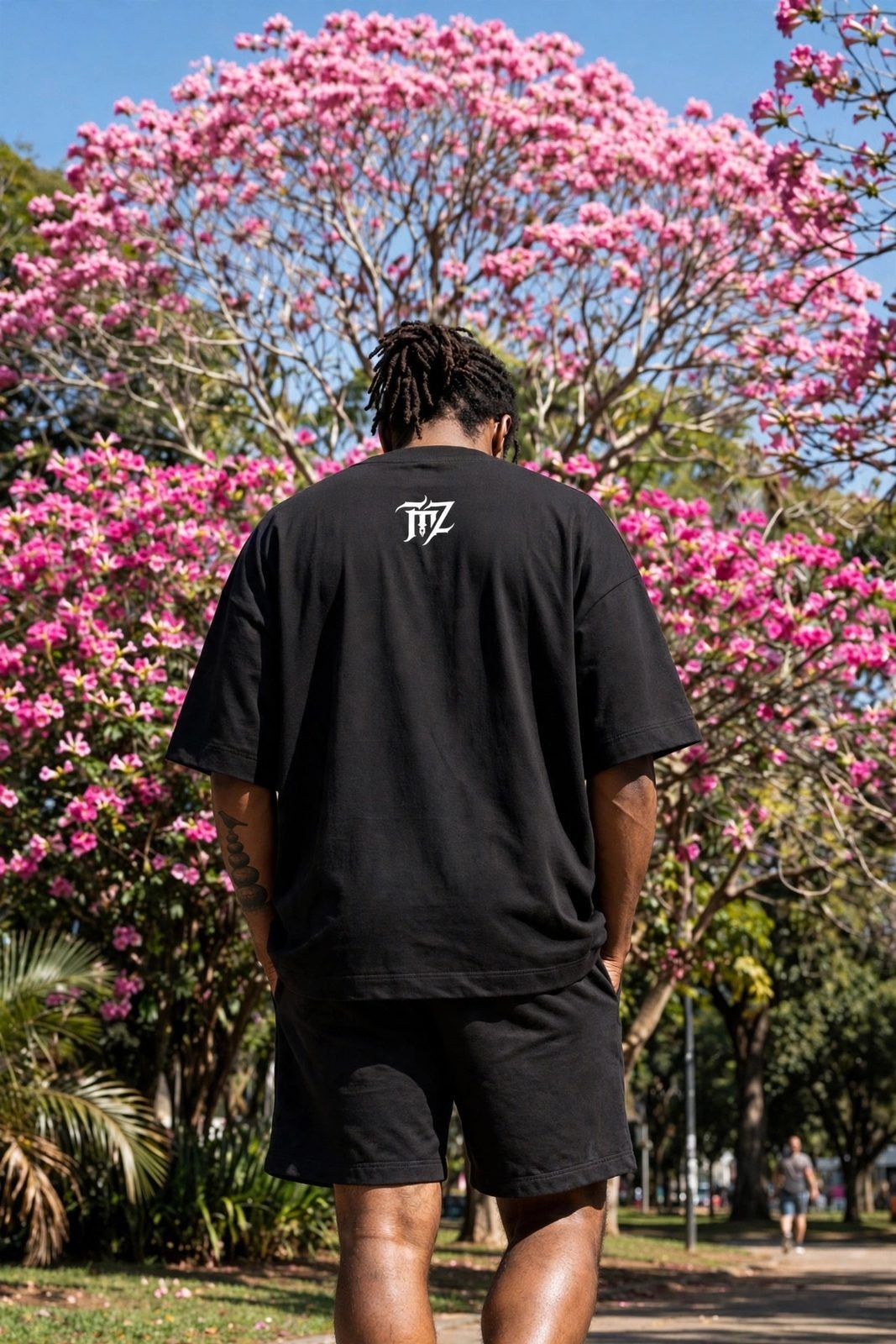 Camiseta Oversized Heavy Inked Philosophy — Preta, vista 2