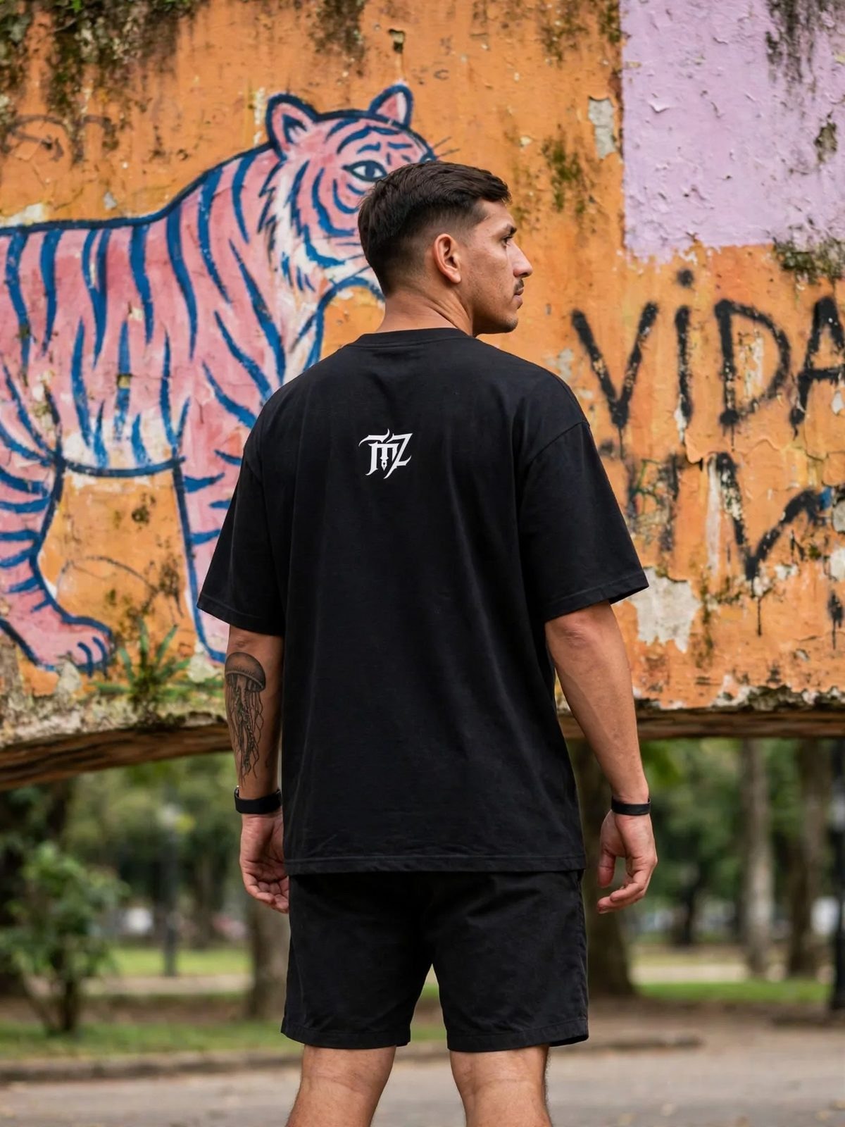 Camiseta Oversized RingZ — Preta, vista 2