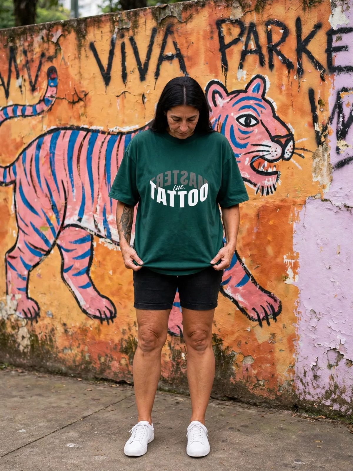 Camiseta Oversized RingZ — Verde Militar, vista 5