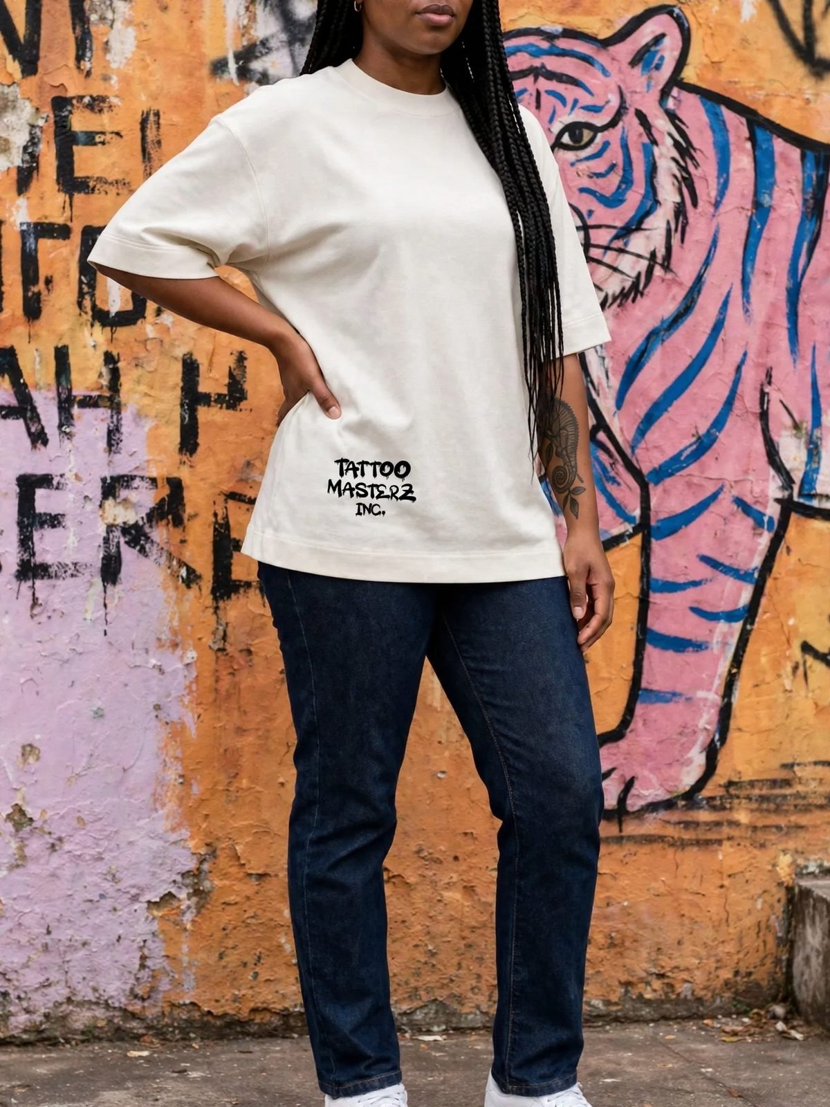 Camiseta Oversized Heavy TagZ — Off-White, vista 3