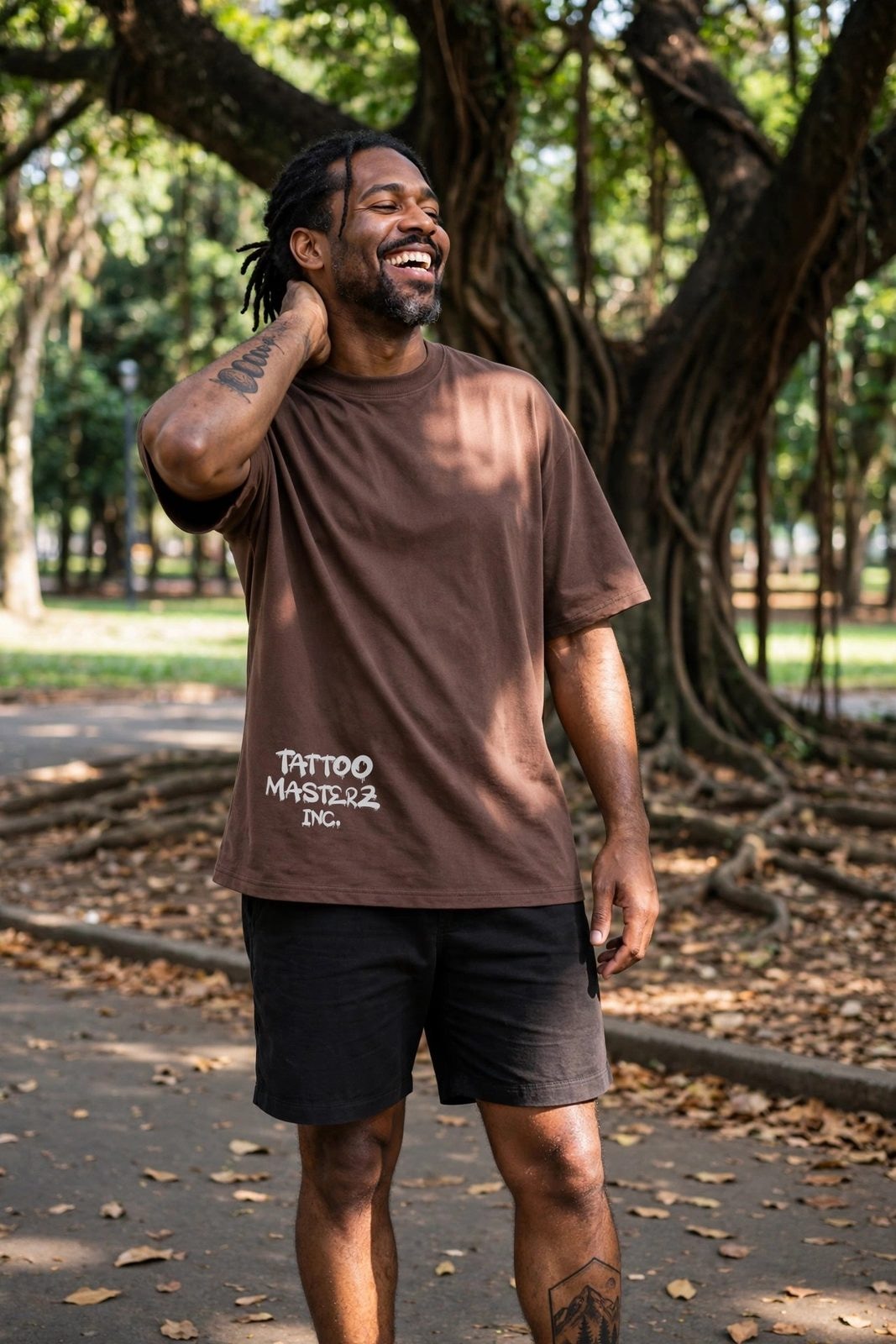 Camiseta Oversized TagZ — Marrom, vista 4