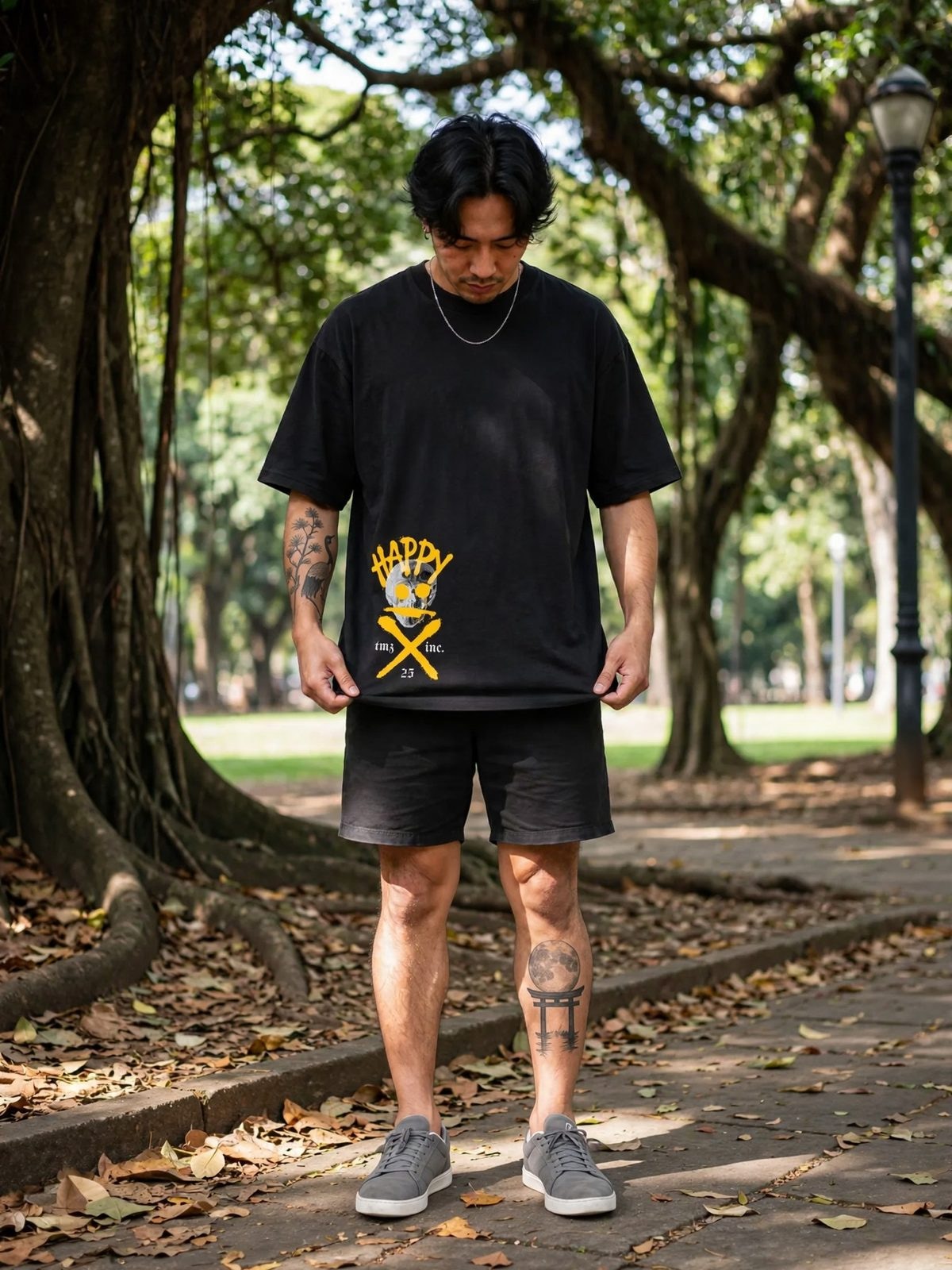 Camiseta Oversized SmileZ — Preta, vista 1