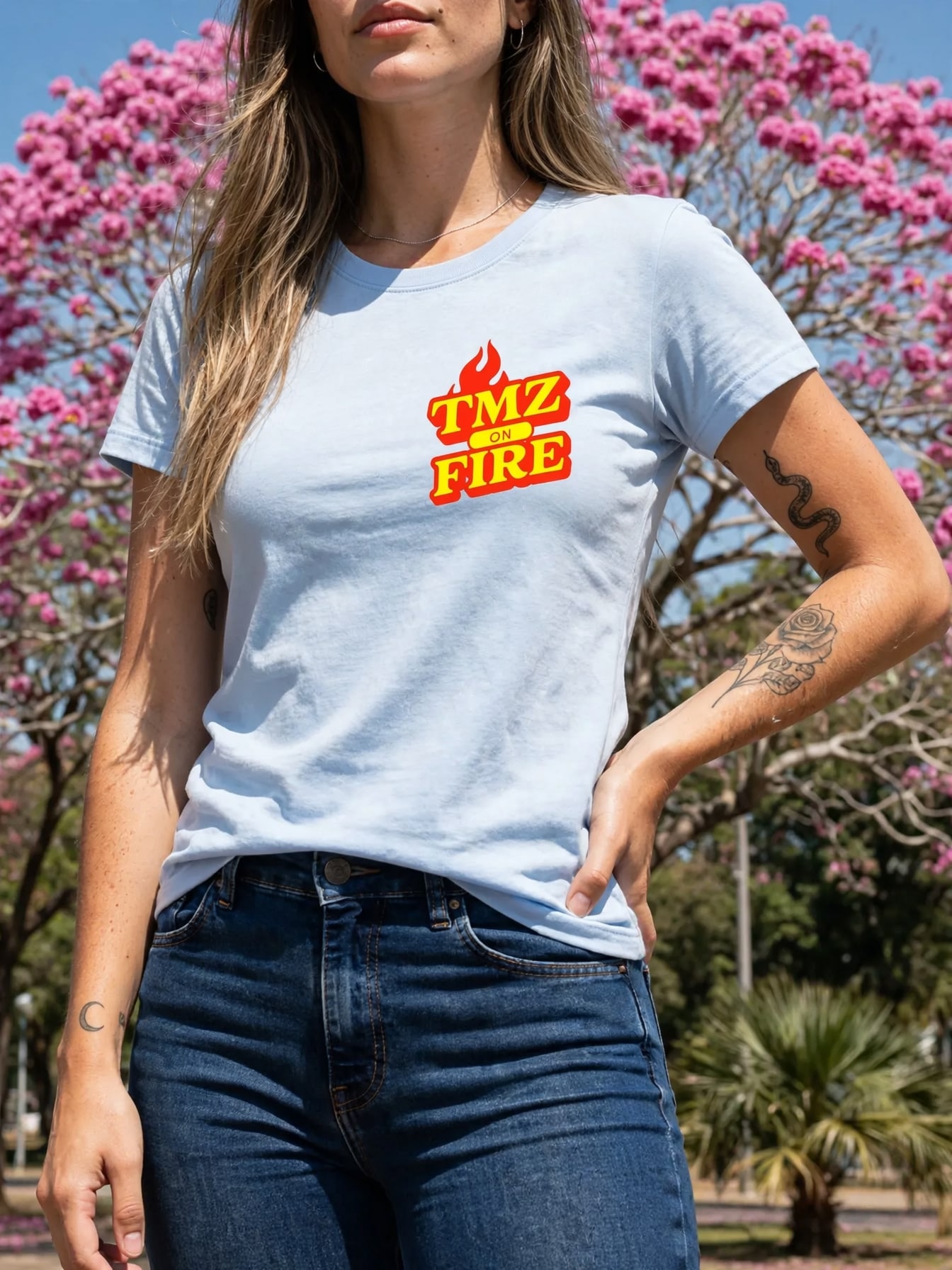 Baby Look TMZ Fire — Azul Claro, vista 12